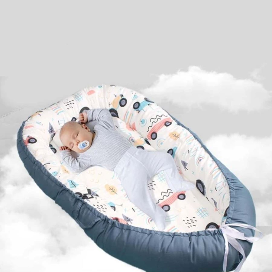 Berceau Bébé - NidPortableBébé™ - Voiture Bleue - Havre Bébé