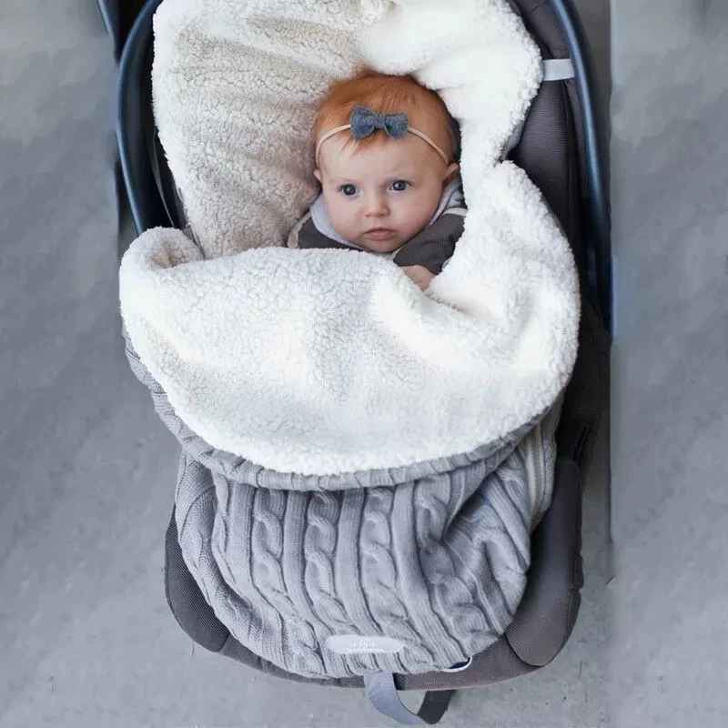 Chancelière hiver poussette | Laine Tricotée - Havre Bébé