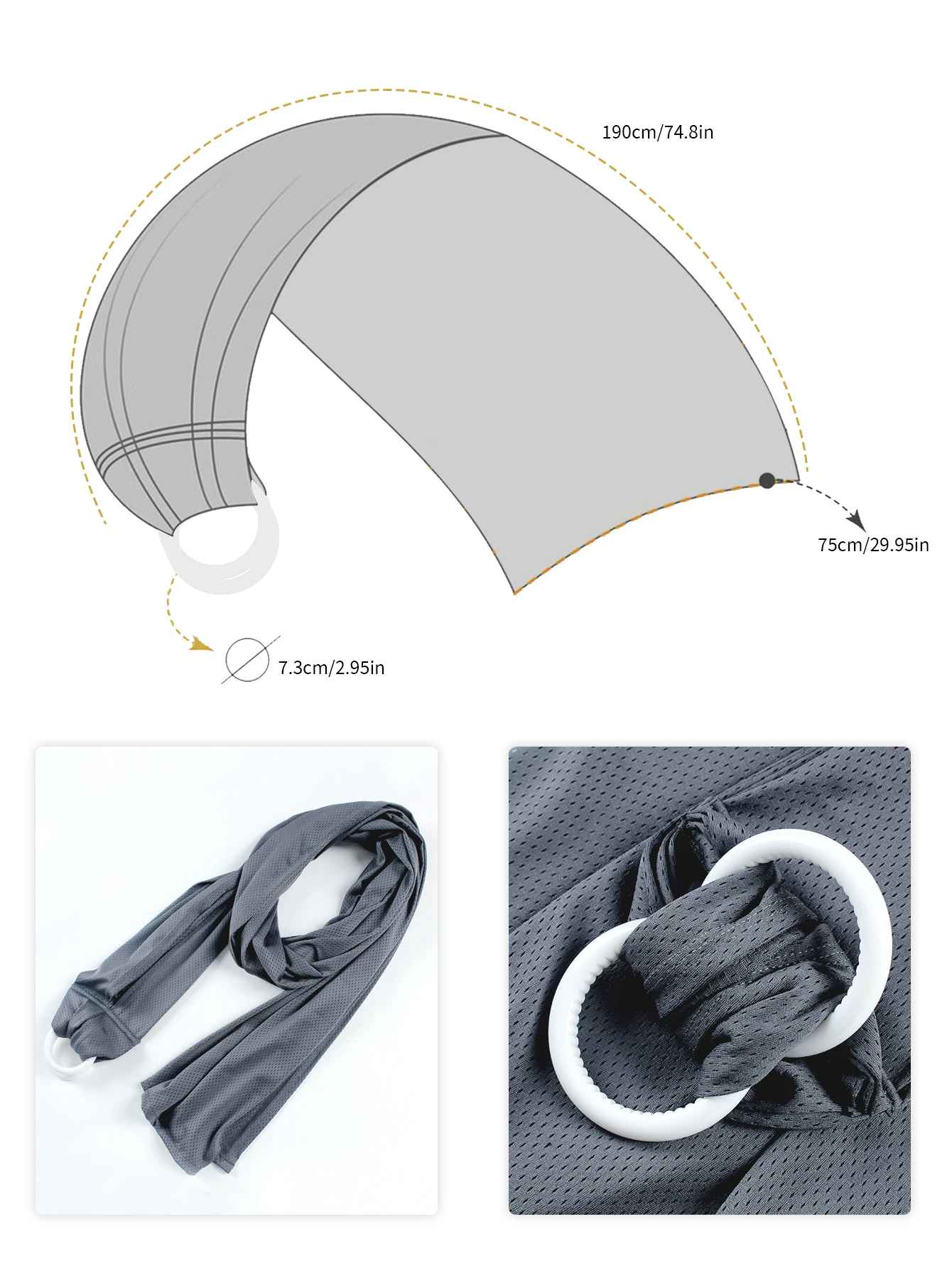 écharpe de portage ultra légère taille et anneaux