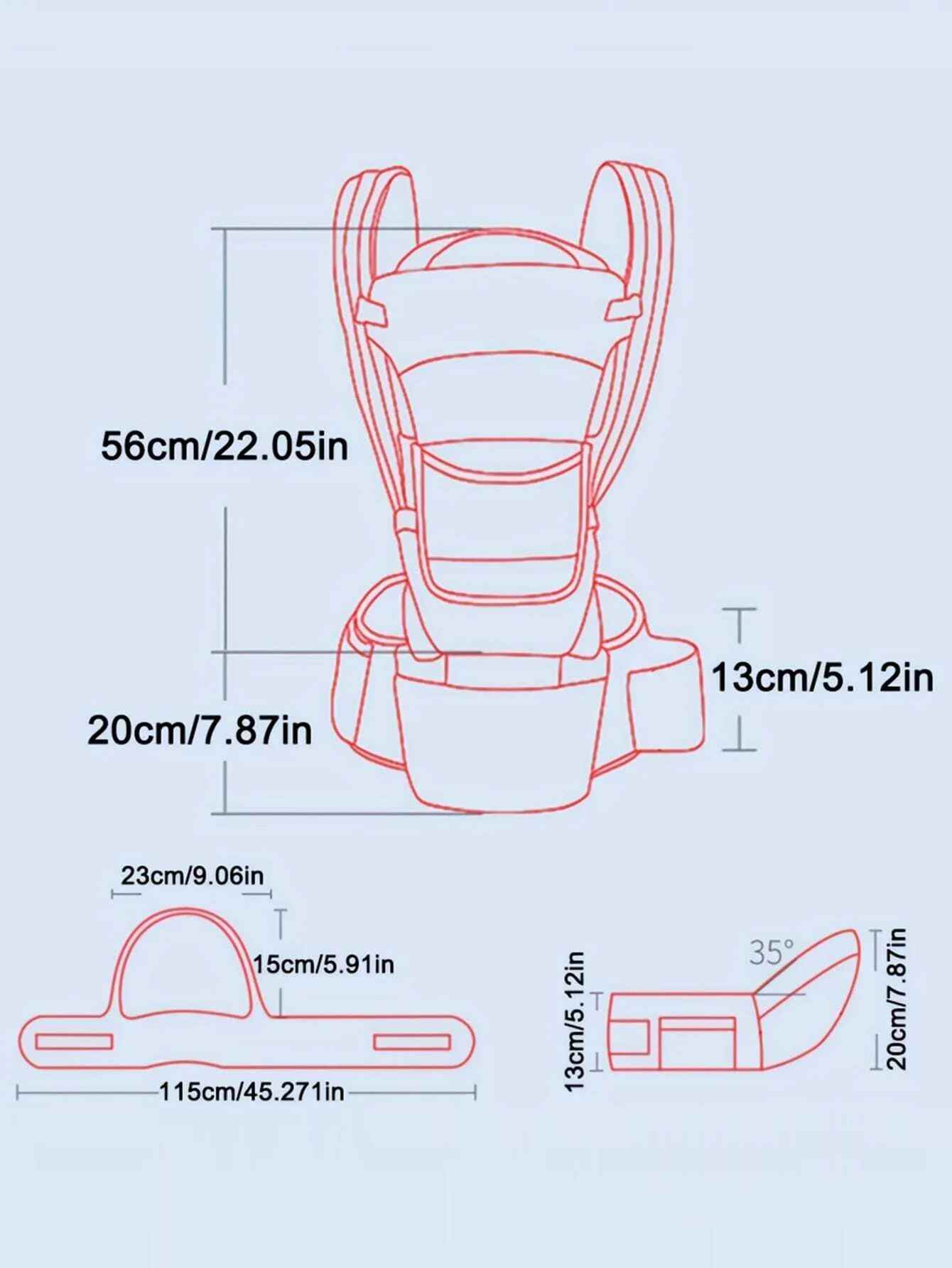 porte-bébé physiologique les mesures