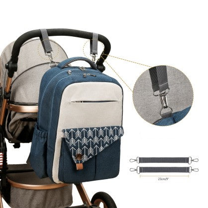sac à langer toile imperméable momperfect fixé à la poussette