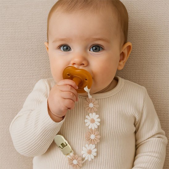 Attache tétine fleur | Stylée - Havre Bébé