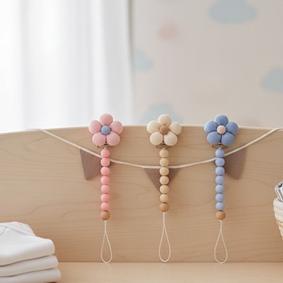 attache tetine perle soft différents motifs