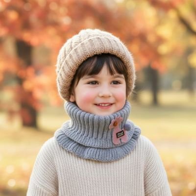 bébé avec tour de cou pour bebe douceur pendant l'automne