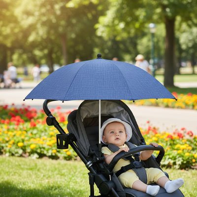 bébé dans la poussette avec ombrelle poussette ajustable universelle