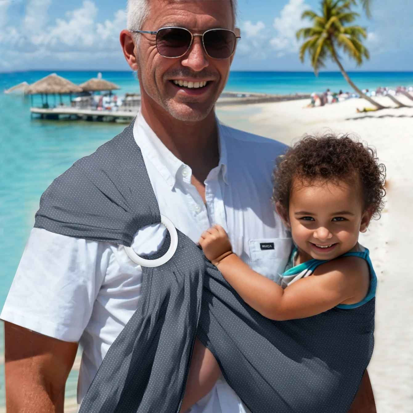 bébé en écharpe de portage ultra-légère avec papa
