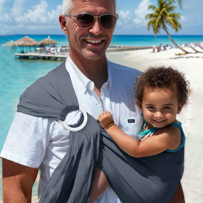 bébé en écharpe de portage ultra-légère avec papa