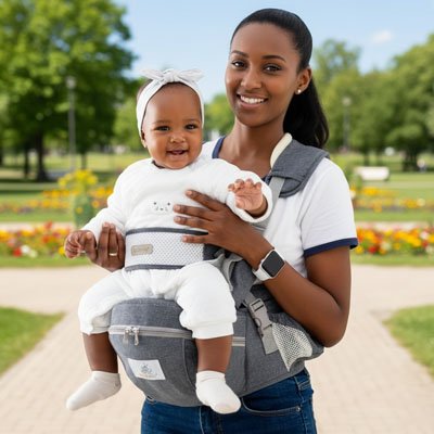 bébé en position dorsale dans porte bebe comfy ergonomique avec maman 