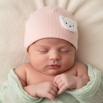 bébé endormi avec bonnet bébé naissance câlin 