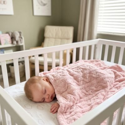 bébé  endormi dans couverture bebe tricot zen