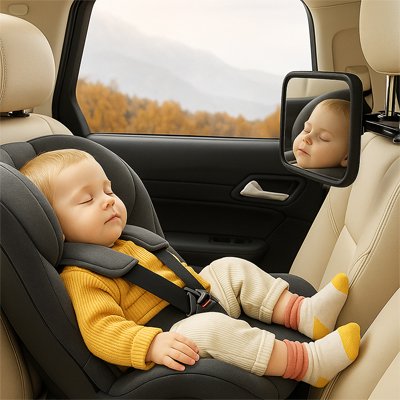 bébé endormi visible dans miroir voiture bébé vision idéal