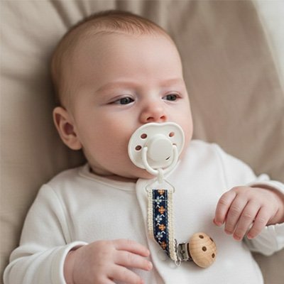 bébé porte attache tetine clip colorée