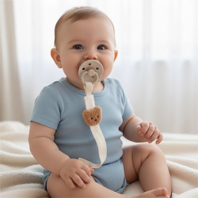 bébé porte attache tetine ourson babysécur 