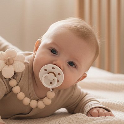 bébé porte attache tetine perle soft 