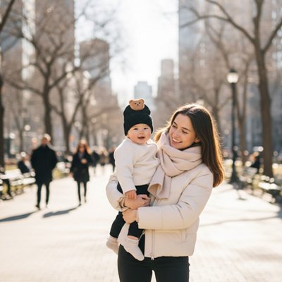 bébé porte bonnet bébé délicat avec maman