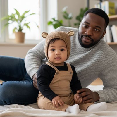 bébé porte bonnet bebe garcon douceur avec papa