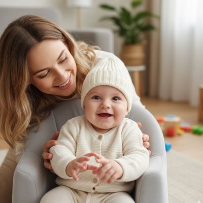 bébé porte bonnet bebe garcon douceur chaud avec maman