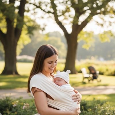 bébé porte bonnet bébé naissance comfy baby avec maman au parc