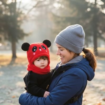 bébé porte cagoule bebe douce et chaude avec maman