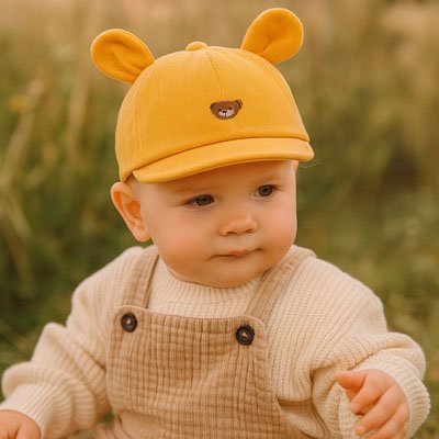 bébé porte casquette bébé confort solaire jaune 