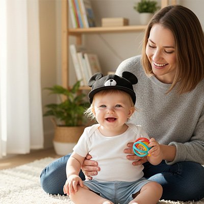 bébé porte casquette bebe protection solaire avec maman