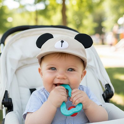 bébé porte casquette bebe  protection solaire