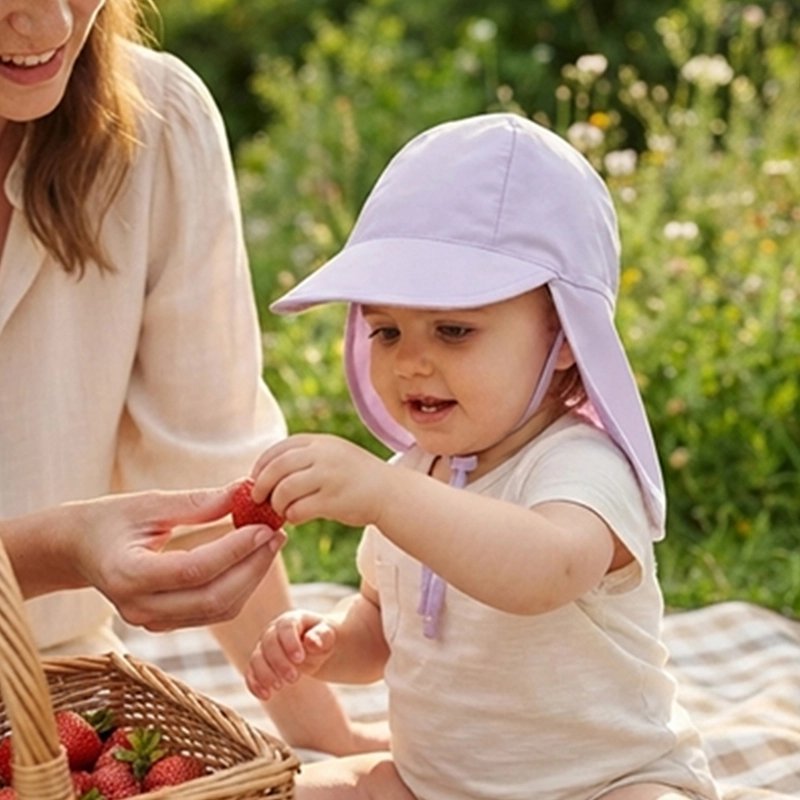bébé porte casquette pour bébé babysmile au parc avec maman