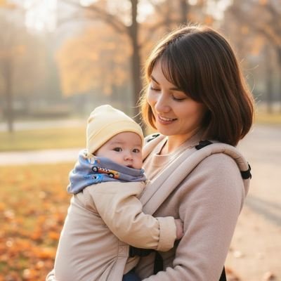 bébé porte tour de cou bebe douillet avec maman