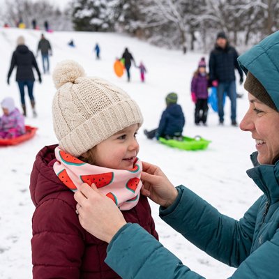 bébé porte tour de cou bebe souple avec maman au parc 