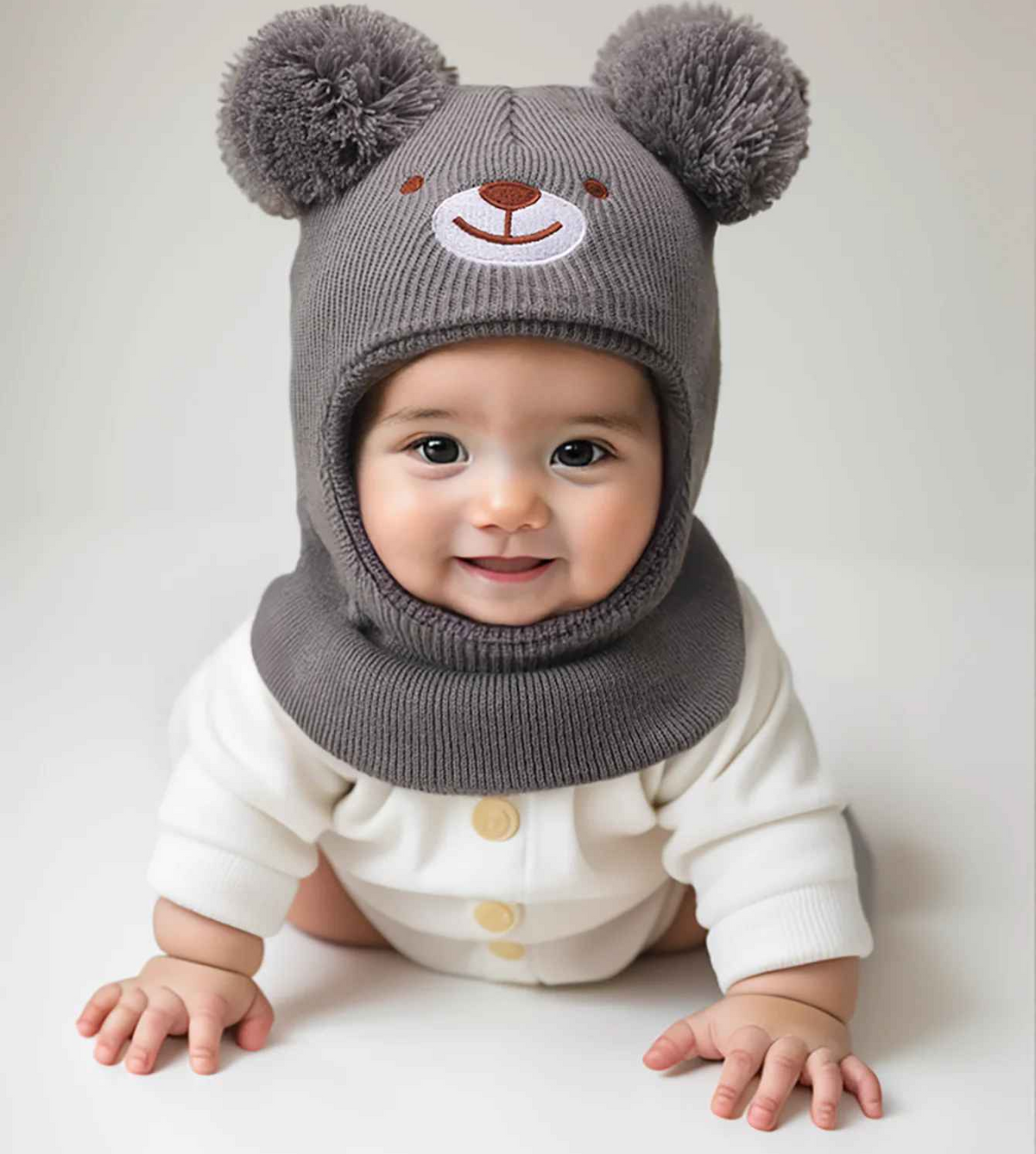 bébé souriant porte cagoule bebe garcon duvet 