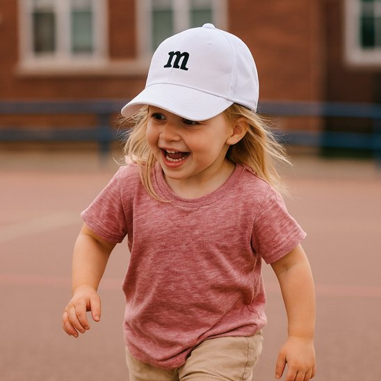 bébé souriant porte casquette bebe anti uv sunprotection en ville
