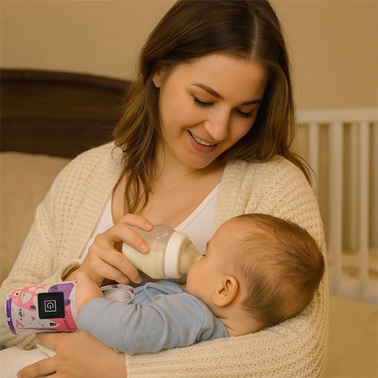bébé tient chauffe biberon portable tempidéal avec maman