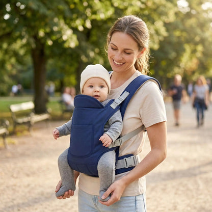 bébé dans porte bebe babycomfort avec maman au parc
