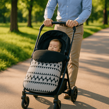 bébé dort dans la chanceliere bebe polar - cozy avec papa