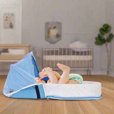 Berceau de Voyage - BabyNest™ - Bleu - Havre Bébé