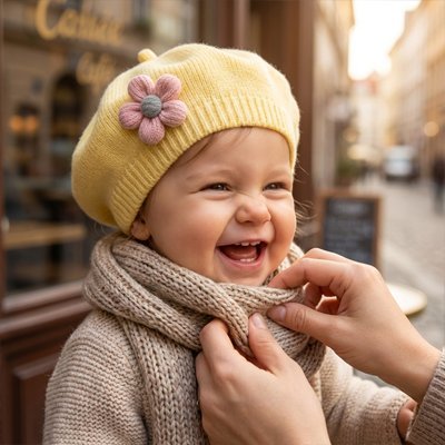 bonnet bébé fille doux protection hivernale avec bébé