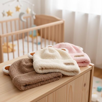 Bonnet bébé fille velouté différentes couleurs 