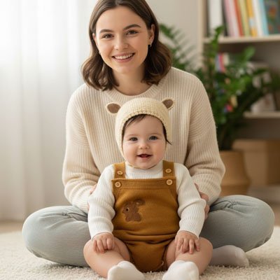 bonnet bebe garcon douceur avec bébé