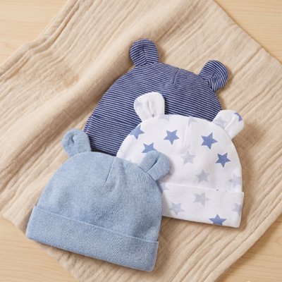 bonnet bébé naissance soyeux différents motifs