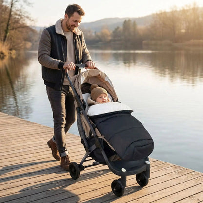 chanceliere bebe hiver polaire imperméable avec bébé et papa