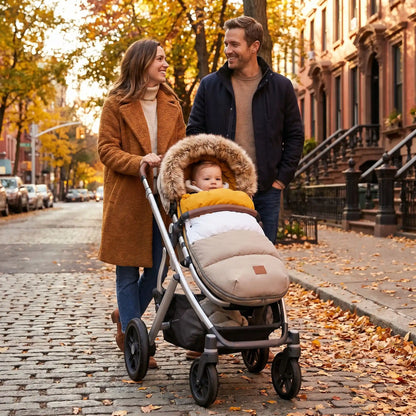 chancelière chaude babyunivers avec bébé en ville avec sa famille
