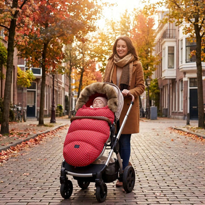 chanceliere chaude cosy babywinter avec bébé en ville avec maman