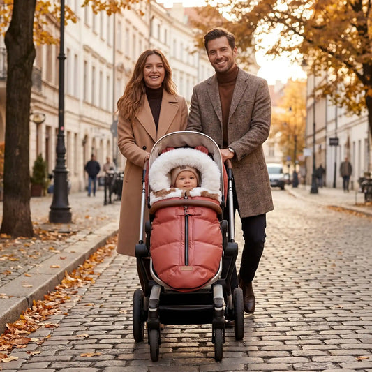 chanceliere chaude impermeable velours avec bebe en ville avec sa famille
