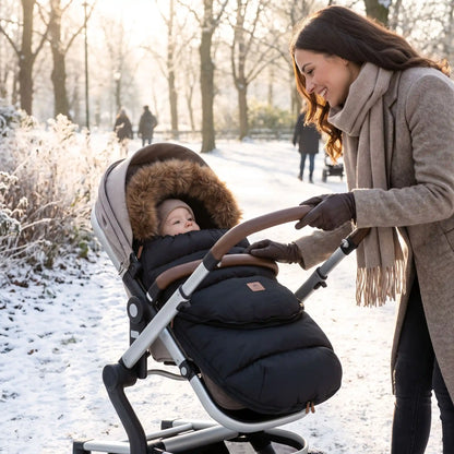 chanceliere cosy bebe thermobaby avec bébé au parc avec maman