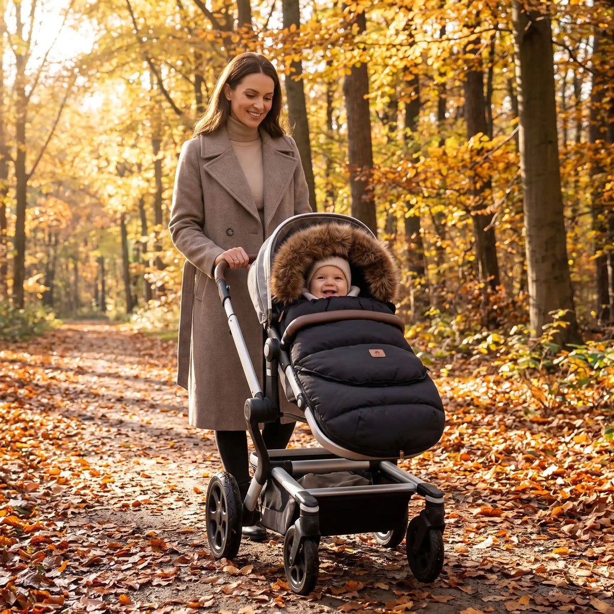 chanceliere cosy bebe thermobaby avec bébé au bois avec maman 