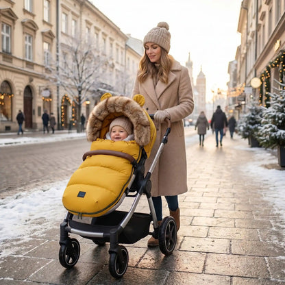 chancelière hiver bébé  Windproof avec bébé en ville avec maman
