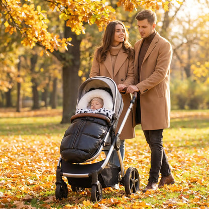 chanceliere ultra chaude babyvelour avec bébé au parc avec sa famille