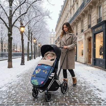 chanceliere bebe imperméable douillette avec bébé dans la poussette