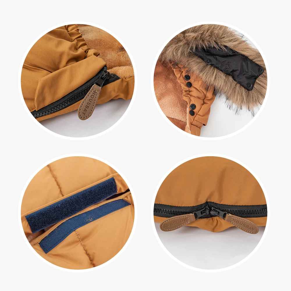 Chancelière poussette | CozyWinter - Brun  Fermetures