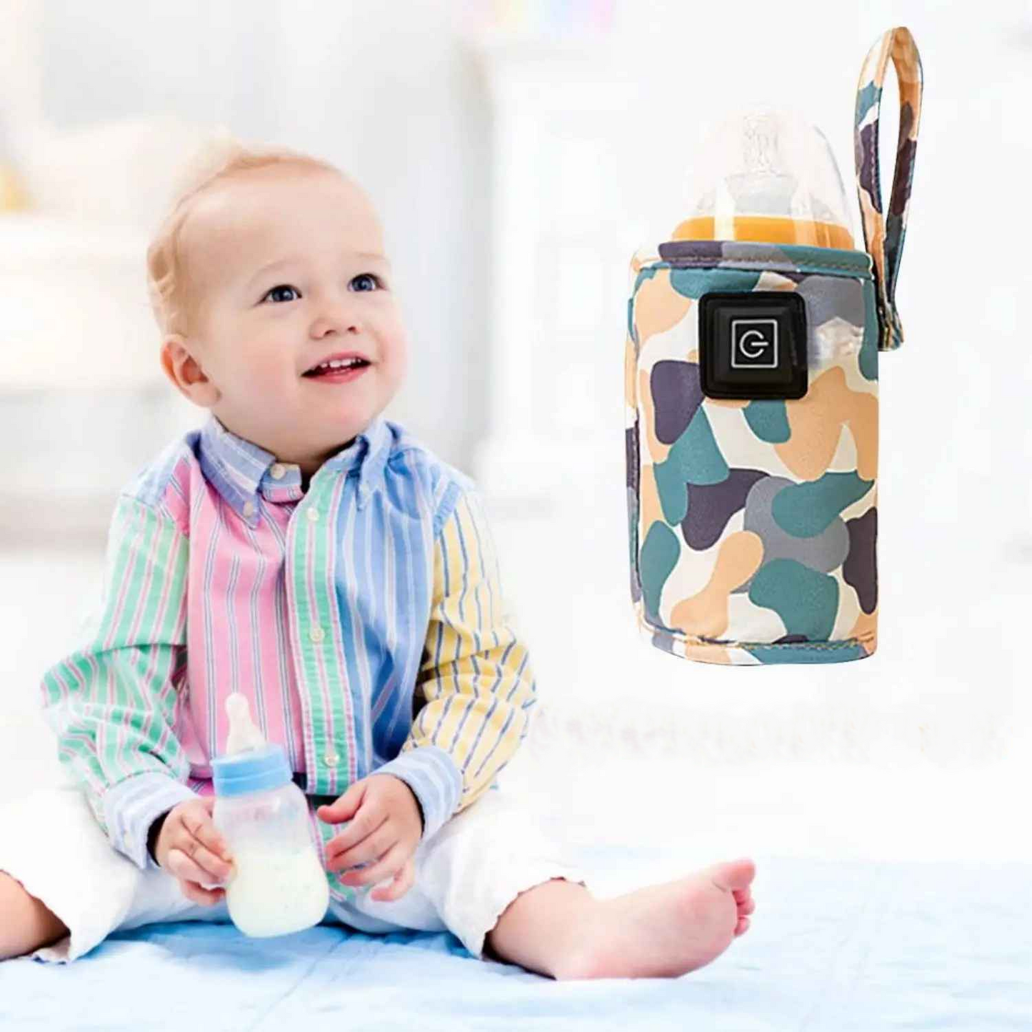 chauffe biberon nomade babyfree à coté de bébé